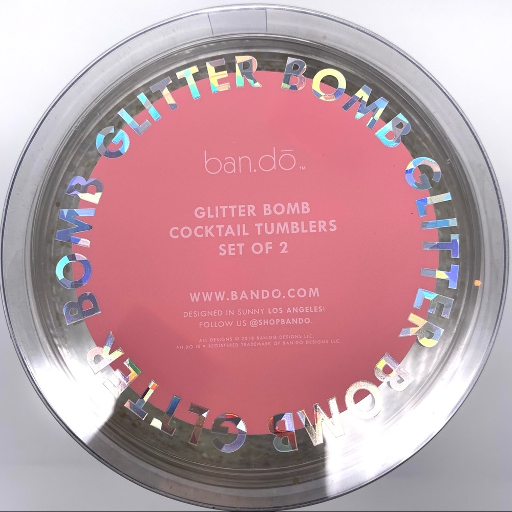 TRADED -  NWT Ban.do Glitter Bomb Cocktail Tumblers, Set of 2 - Picture 7 of 8